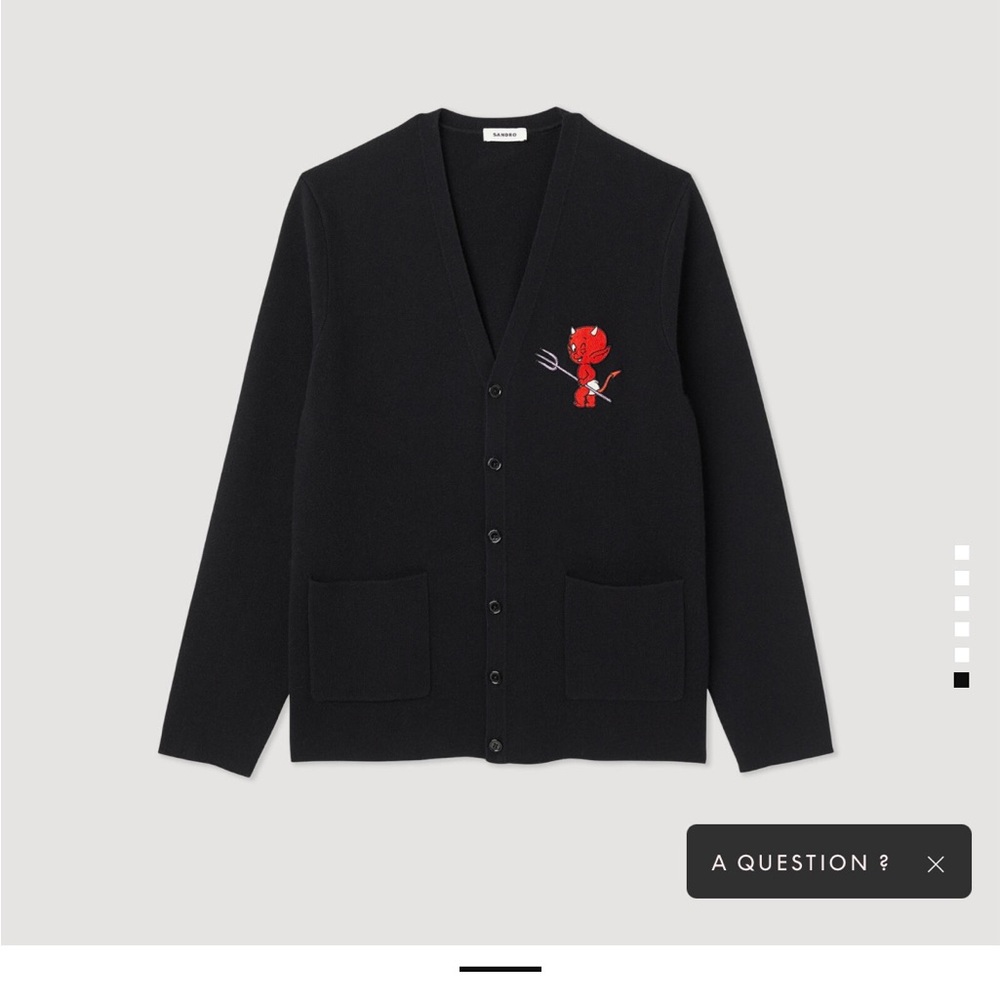 SANDRO PARIS WOOL AND CASHMERE HOT STUFF CARDIGAN SIZE XS LIKE NEW BLACK MEN